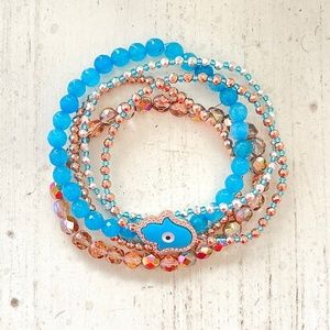 Georgia James Jewels "Farrah" Hamsa Bracelet Stack